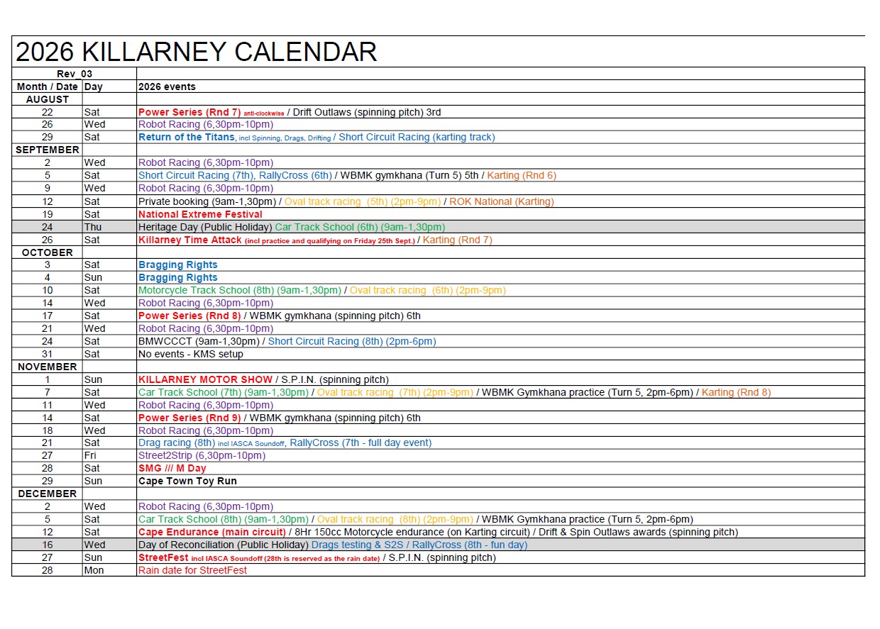 2026 Killarney Calendar REV03