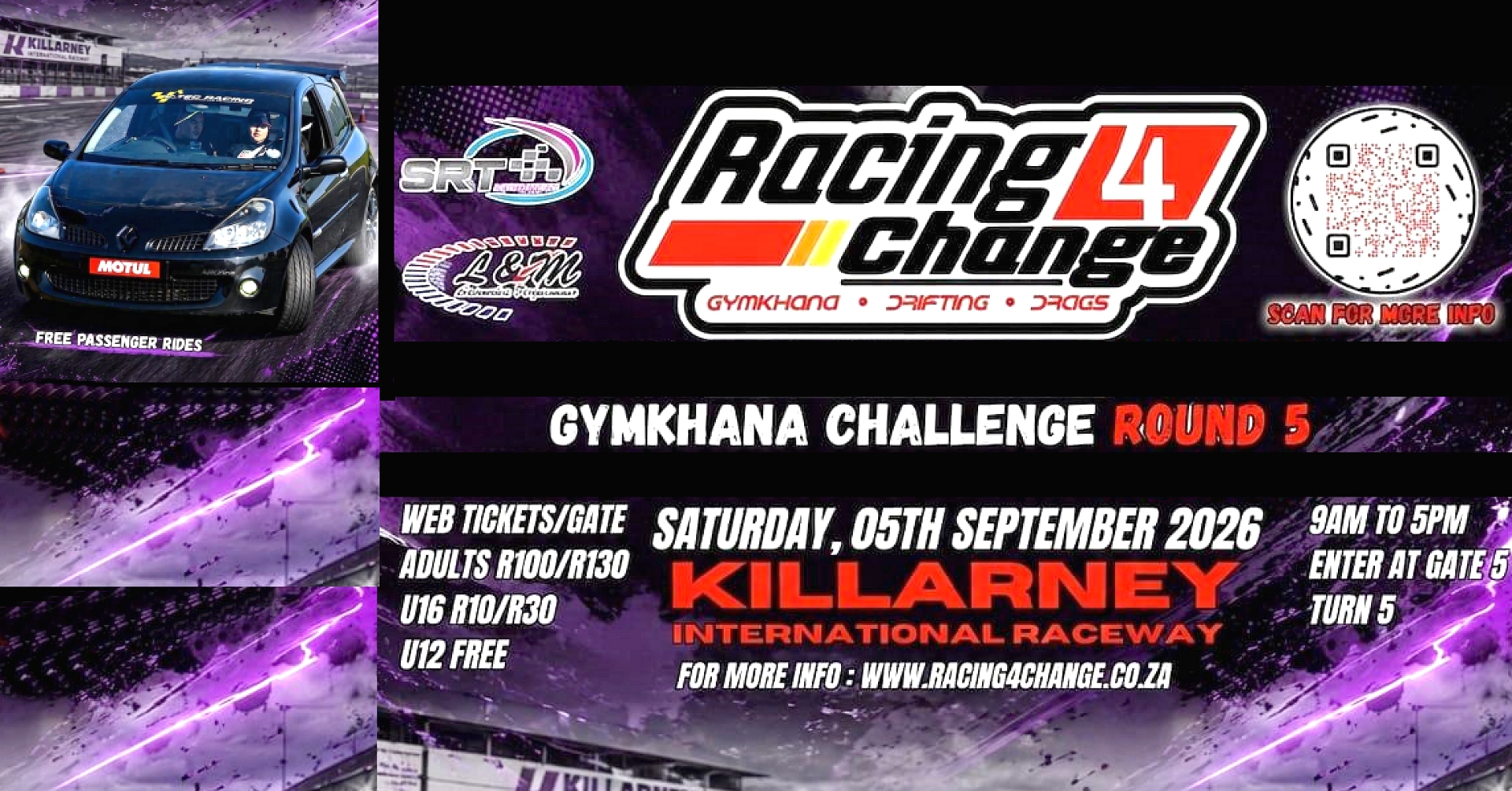 260905 Racing4Change Gymkhana Banner 260905 Racing4Change Gymkhana Banner